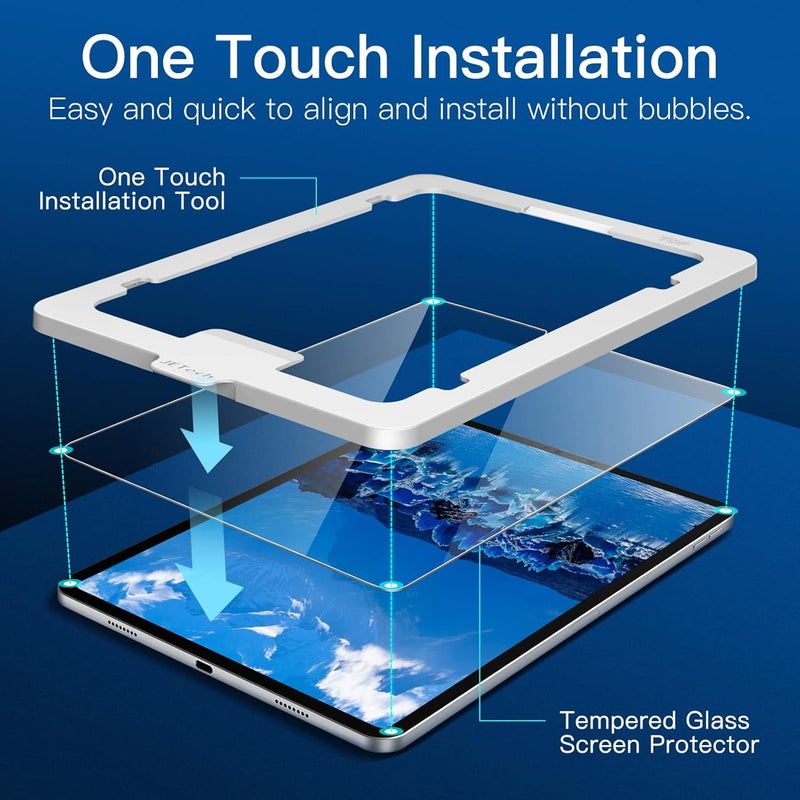 Jetech One Touch Install Screen Protector For Ipad Pro 11-Inch (2022/2021/2020/2018 Model) And Ipad Air 5/4 10.9-Inch, Tempered Glass Film With Auto Alignment Tool Kit, Hd Clear - Image 2