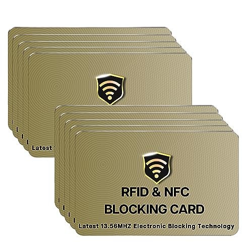 SaiTech IT SaiTech RFID Protected Cards, Golden 10 Pack: Entire Wallet Purse Shield For Men & Women, NFC Contactless Bank Debit Credit Card Protector ID ATM Guard - Image 1