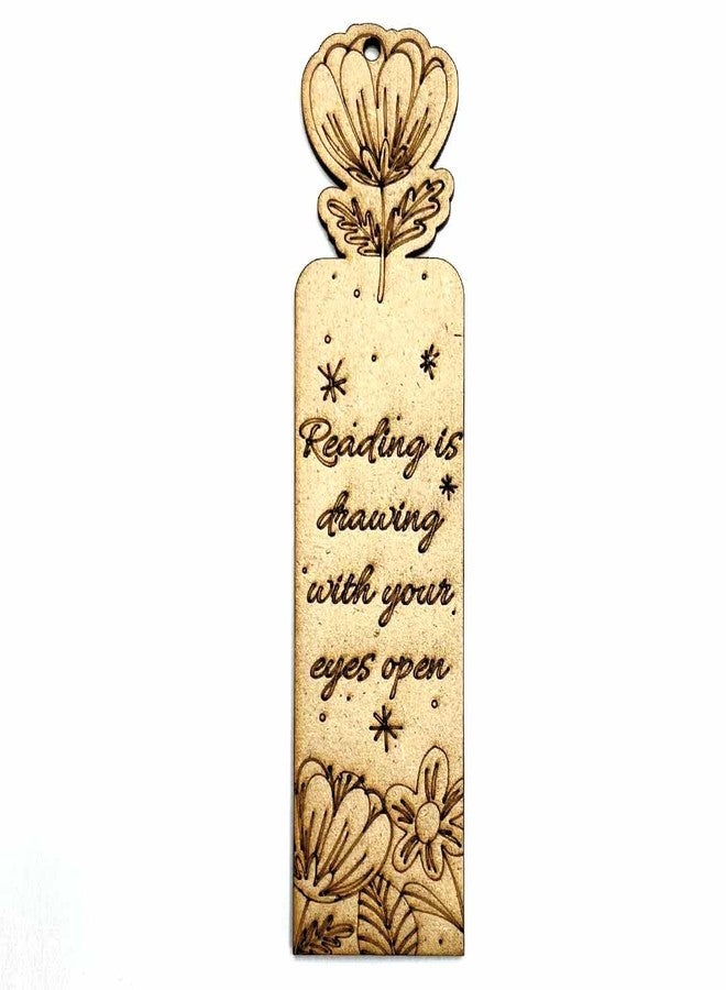 ADIKALA Premarked Floral MDF Bookmarks (6Pcs.) DIY Wooden Craft Bookmark Unfinished Wood Hanging Tags DIY Wedding, Birthday Party, MDF Board Suitable for Decoupage, Resin Art, Pyrography, Mandala Art - Image 4