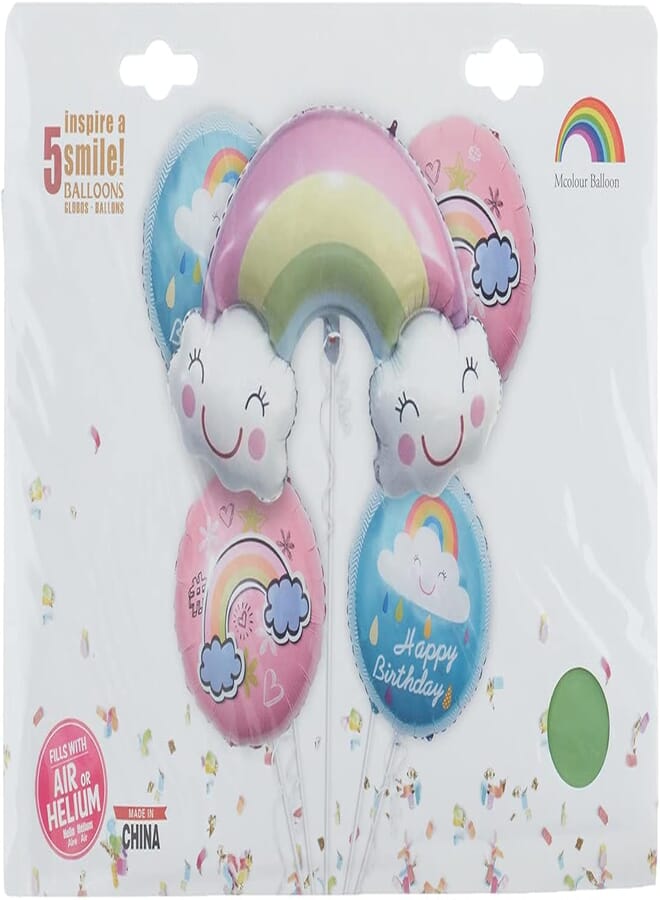 Mcolour Balloon Helium Balloons for Birthday Parties, 5 Pieces - Multi Color - 2725605843378