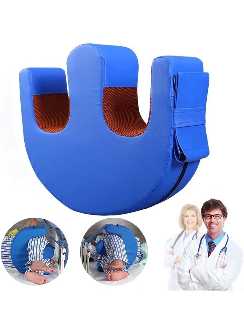 Patient Turning Device Turnover Device Waterproof Detachable PU Leather Turning Pillow Lift Assist Nursing Help The for Bedridden Elderly Patients Products Blue - Image 1