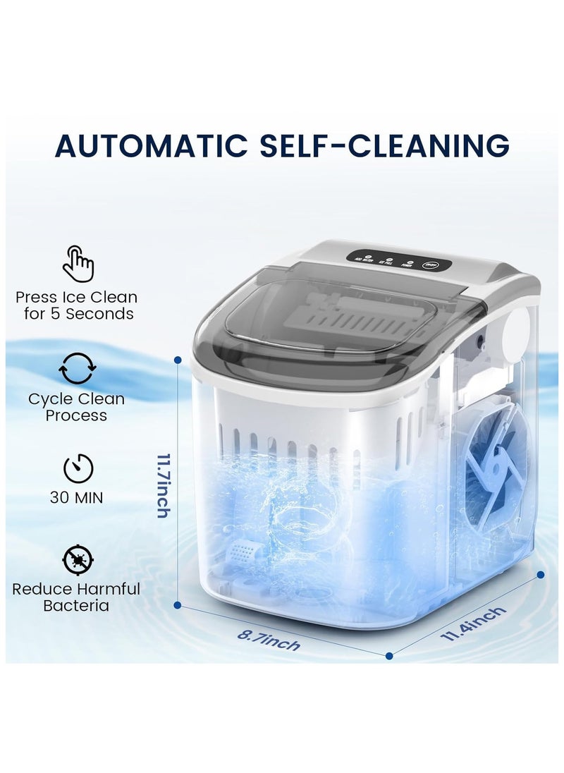 Generic Countertop Ice Maker, Stainless Steel Ice Maker Countertop 26.5Lbs per Day, 9 Cubes Ready in 6-8 Mins, Portable Ice Maker Machine with Auto-Cleaning, for Home/Kitchen/Party/Gift (Sliver)  - Image 4
