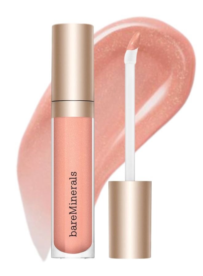 bareMinerals Mineralist Lip Gloss-Balm – Peace | Hydrating Sheer Nude-Beige Gloss-Balm with Cold-Pressed Fruit Oils, Vegan Non-Sticky Shine Lip Gloss – 4 ml - Image 1
