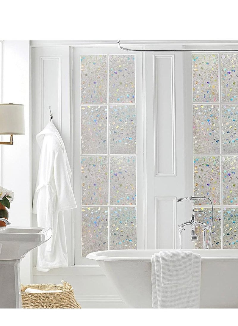 SYOSI - Window Privacy Film, 3D Decorative Colored Windows Hidden UV Non-adhesive Electrostatic Stained Glass Window Decals Static Adhesion Gravel Design DIY Cuttable Home Decoration (45x200 cm) - Image 1