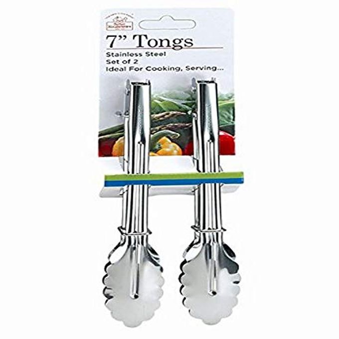 Better Houseware 7" Stainless Steel Tongs, Pack of 2 - Image 1