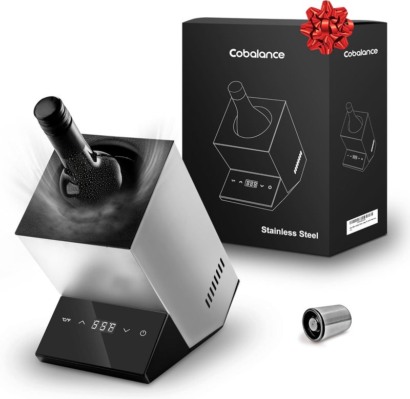 Cobalance Wine Chiller Electric,Single Bottle Cooler for 750ml Wine or Some Champagne,Portable Coolers Keep Cold Up to 24h,Personalized Chillers at Party,Gift for Wine Lover - Image 1