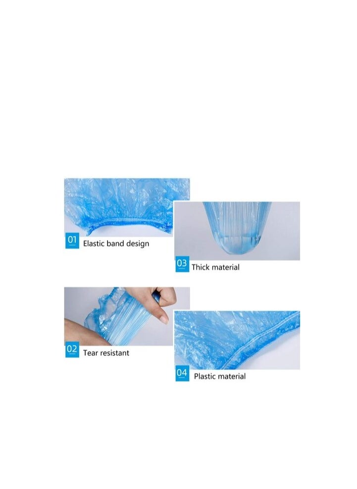 ABC Pack & Supply Abc Pack & Supply 100 Pcs Disposable Waterproof Blue Plastic Elastic Hair Bath Caps, For Women Kids Girls, Hotel And Hair Solon, Travel Spa, Home Use (Blue)  - Image 3