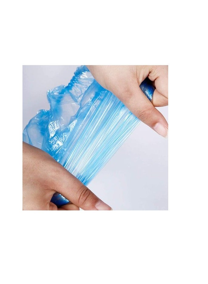 ABC Pack & Supply Abc Pack & Supply 100 Pcs Disposable Waterproof Blue Plastic Elastic Hair Bath Caps, For Women Kids Girls, Hotel And Hair Solon, Travel Spa, Home Use (Blue)  - Image 2