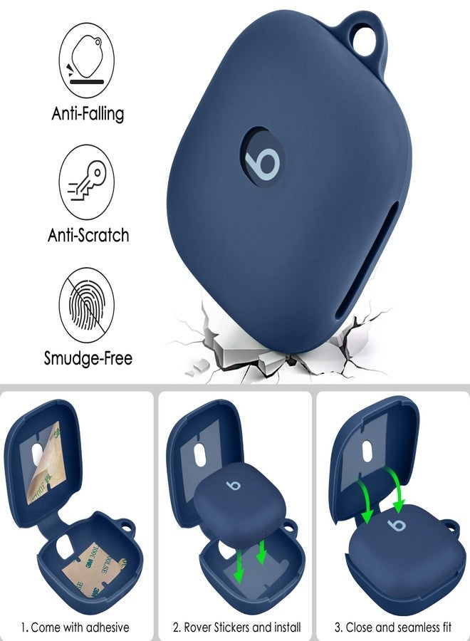 VISOOM Soft Case for Beats Fit Pro 2021 - Silicone Protective Cover for Apple Beats Pro Earbuds, Shockproof With Keychain for Men Women (Midnight Blue) - Image 5