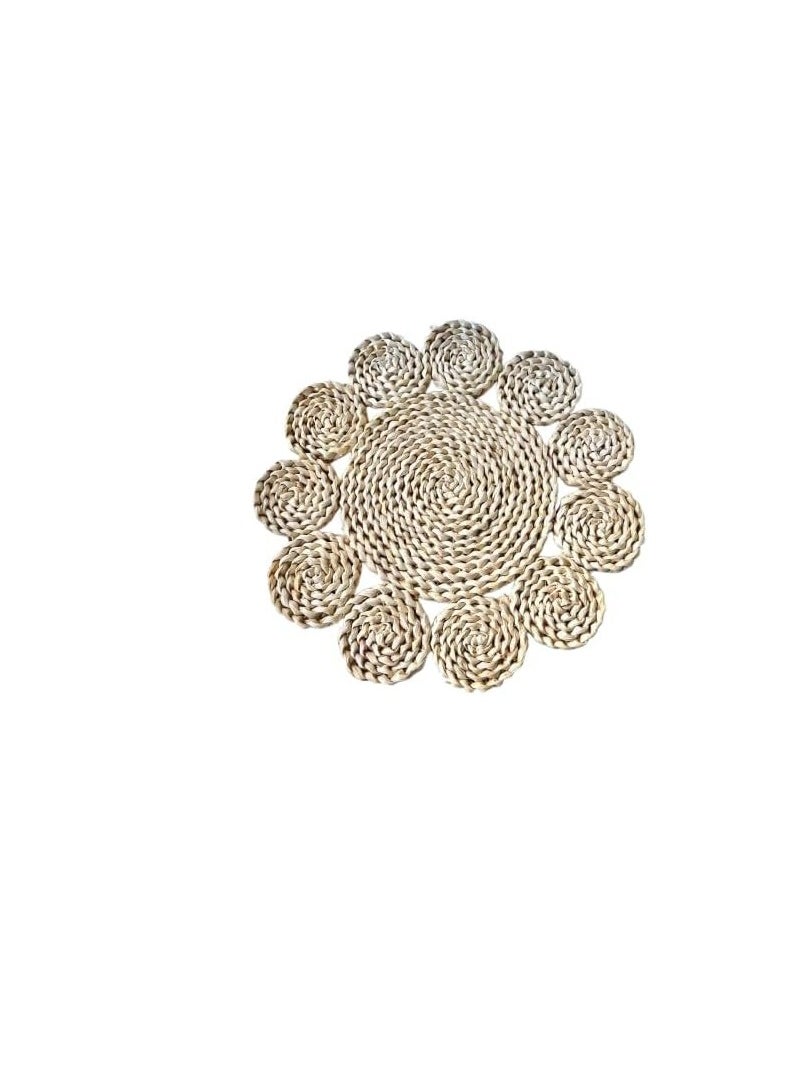 Generic - Decorative Wicker Coaster - Elegant design with a diameter of 30 cm, an aesthetic and practical touch to protect surfaces and hold hot pots - Image 1