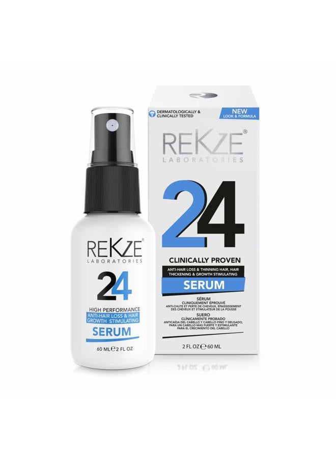 rekze 24 Serum for Hair Regrowth – Clinically Proven 5% Procapil Formula, Advanced Thickening Treatment for Men & Women, DHT Blocker Spray Prevents Thinning, Hair Loss & Targets Baldness - Image 1