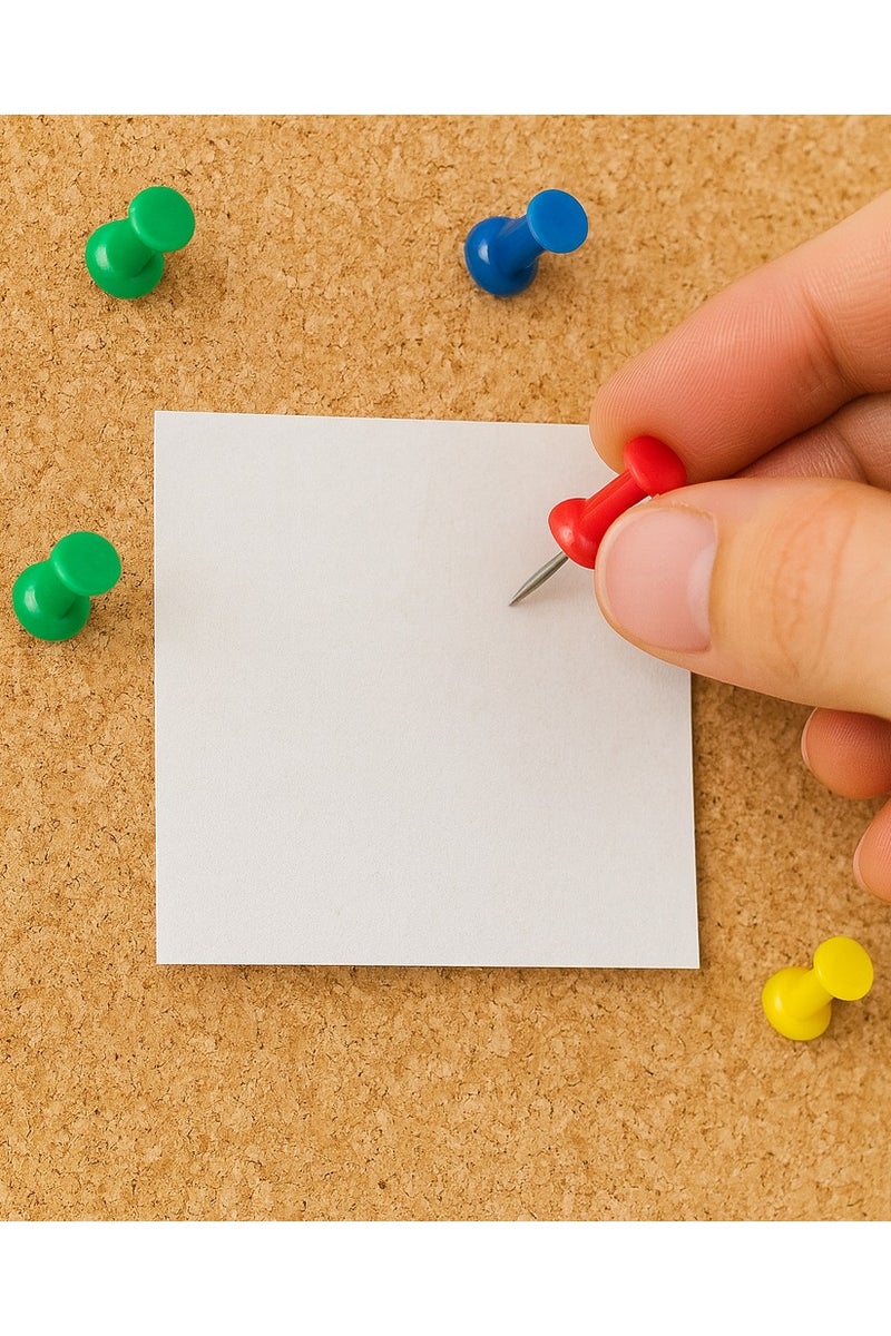 ROCO 100-Piece Push Pin Set – Multicolour, Durable Steel Tips for Notice Boards & Maps - Image 2