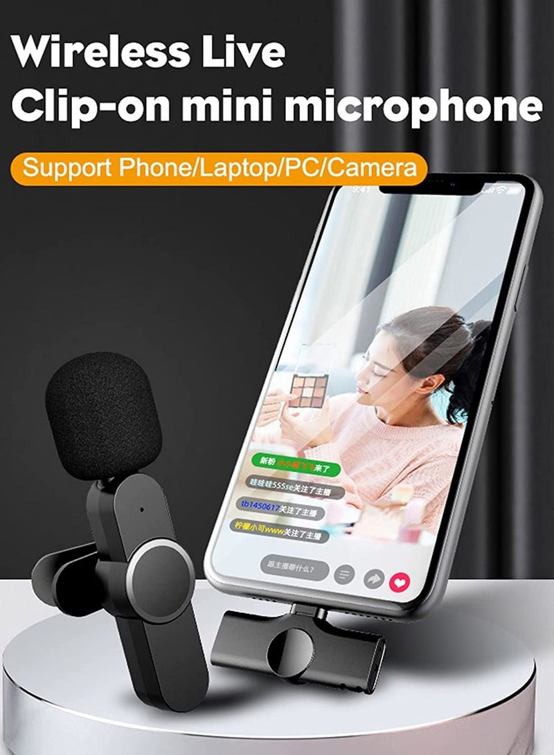 Mini USB-C Android Plug-Play Lapel Mic Wireless Lavalier Microphone for Live Stream Vloggers Interview Auto-syncs Clip-on Lapel Mic - Image 1