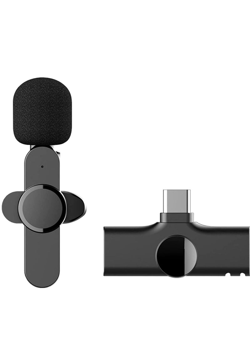 Mini USB-C Android Plug-Play Lapel Mic Wireless Lavalier Microphone for Live Stream Vloggers Interview Auto-syncs Clip-on Lapel Mic - Image 4
