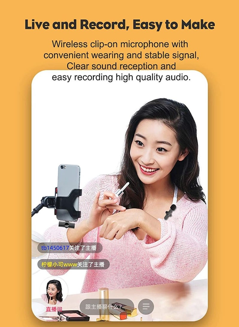 Mini USB-C Android Plug-Play Lapel Mic Wireless Lavalier Microphone for Live Stream Vloggers Interview Auto-syncs Clip-on Lapel Mic - Image 2