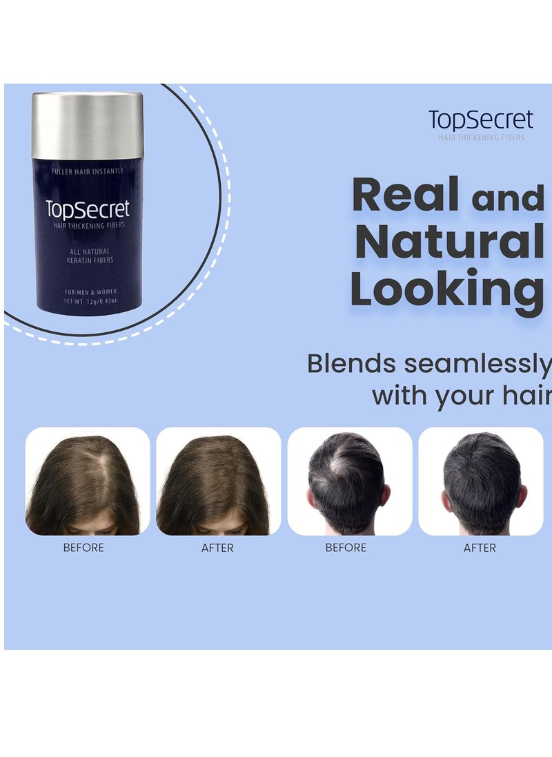 Top secret Top Secret Hair Thickening Building Fibers Refills - Undetectable & Natural Hair Filler - for Men & Women - Instantly Fill In Fine Thinning Hair - Weather & Sweat Resistant (Black, Regular)  - Image 3