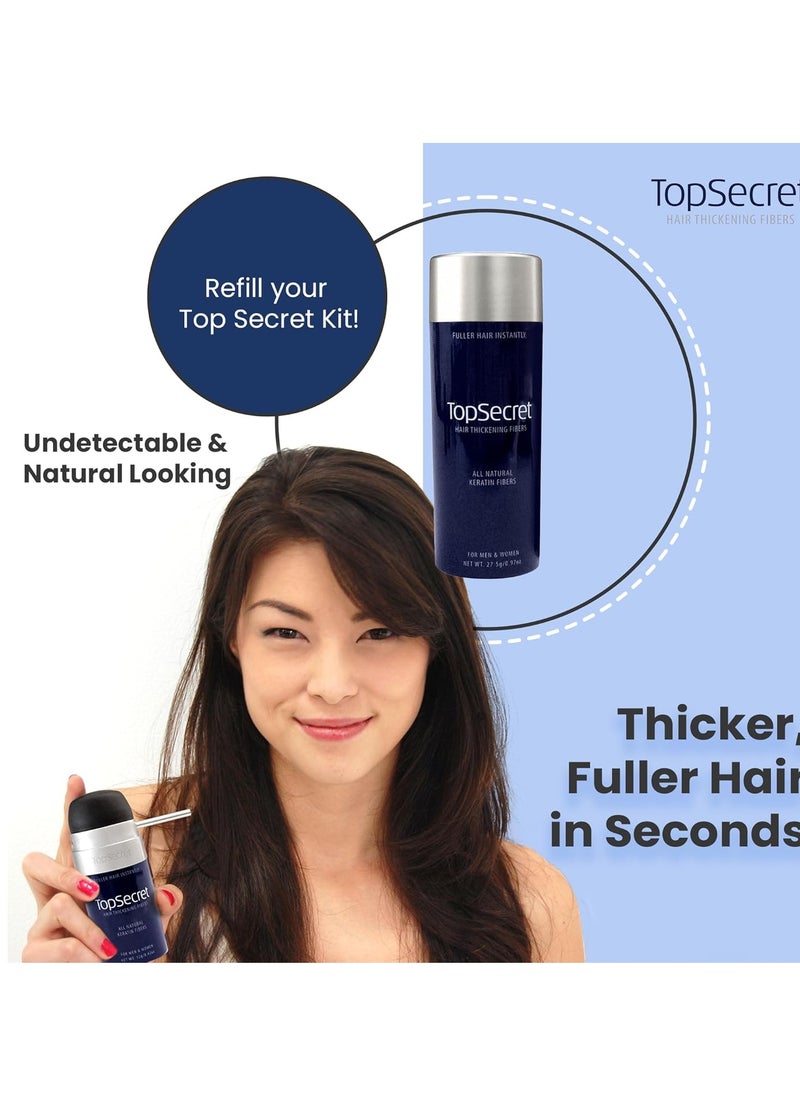 Top secret Top Secret Hair Thickening Building Fibers Refills - Undetectable & Natural Hair Filler - for Men & Women - Instantly Fill In Fine Thinning Hair - Weather & Sweat Resistant (Black, Regular)  - Image 4