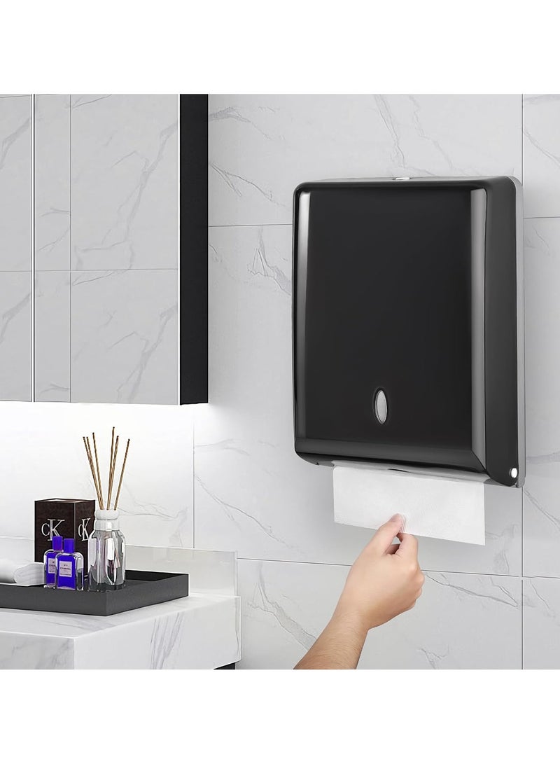 Floret Paper Towel Dispensers Wall Mount Commercial Toilet Tissue Dispensers Paper Towel Holder C-Fold/Multifold Paper Towel Dispenser for Bathroom Kitchen Black  - Image 4