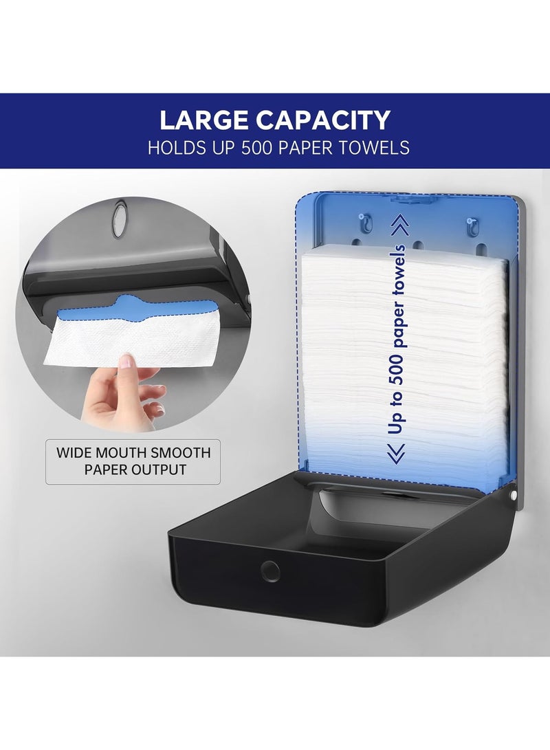 Floret Paper Towel Dispensers Wall Mount Commercial Toilet Tissue Dispensers Paper Towel Holder C-Fold/Multifold Paper Towel Dispenser for Bathroom Kitchen Black  - Image 5