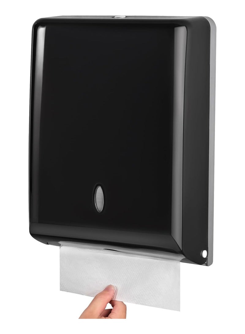 Floret Paper Towel Dispensers Wall Mount Commercial Toilet Tissue Dispensers Paper Towel Holder C-Fold/Multifold Paper Towel Dispenser for Bathroom Kitchen Black  - Image 3