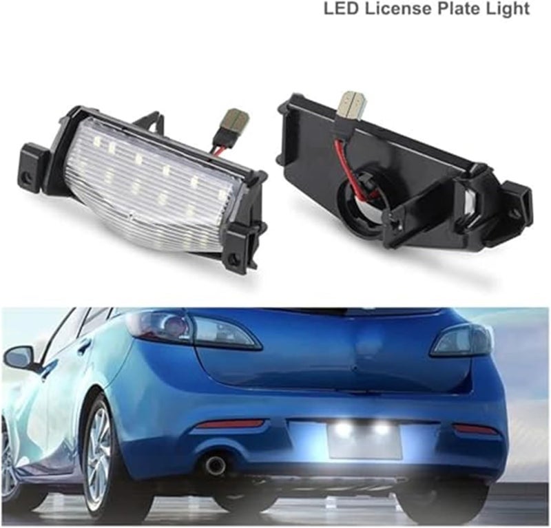 QASULER 2Pcs Car License Plate Lights for Mazda - Image 2