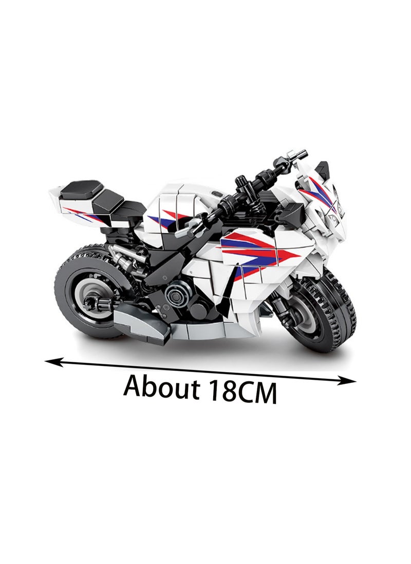 289pcs White Retro Motorcycle Building Toy Set; Build A Motorcycle Gift For Kids Aged 8+ Who Love Fast-Paced Vehicle Action  - Image 2