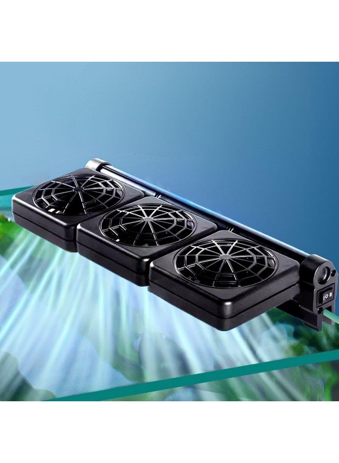 نظام مروحة تبريد خزان الأسماك باللون الأسود، مروحة تبريد قابلة للتعديل بسرعتين للرياح، مبرد هواء بارد لخزان الأسماك، مبرد بزاوية قابلة للتعديل من Petzlifeworld (ثلاثة رؤوس) - Image 1