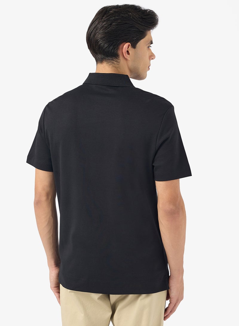 CALVIN KLEIN Short Sleeve Interlock Polo Shirt - Image 3