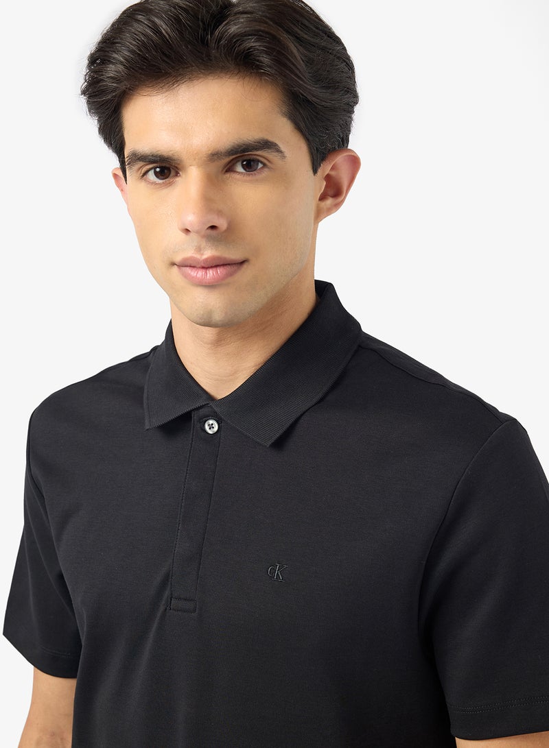 CALVIN KLEIN Short Sleeve Interlock Polo Shirt - Image 2