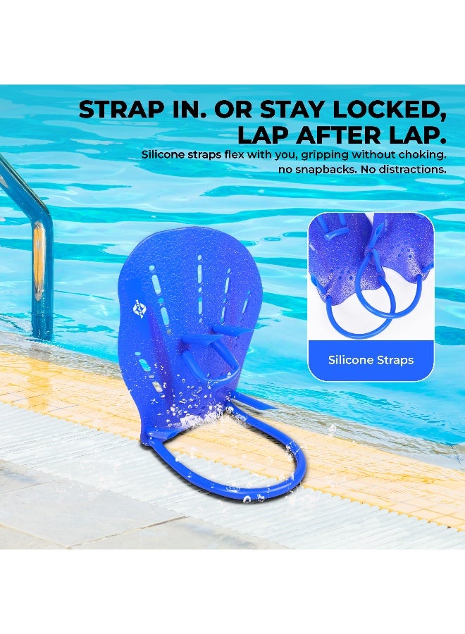 Nivia Padel Pro Swimming Hand Paddles For Adults | Adjustable Silicone Straps For Secure Fit | Improves Stroke Strength & Technique - Image 3