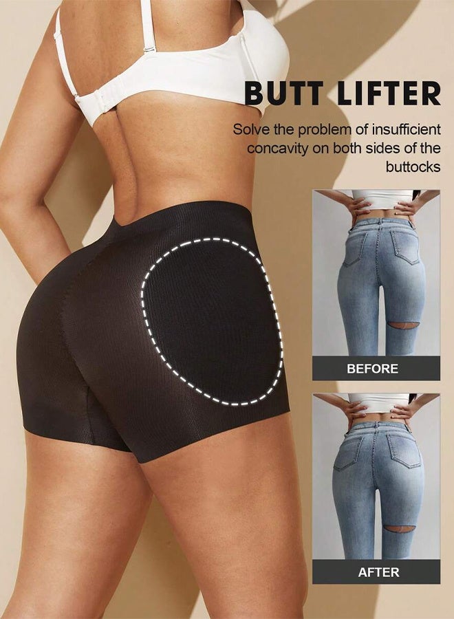 Women's High Waist Butt Padded Shapewear Shorts, Tummy Control Hip Enhancing Body Shaper with Seamless Edge - Image 2