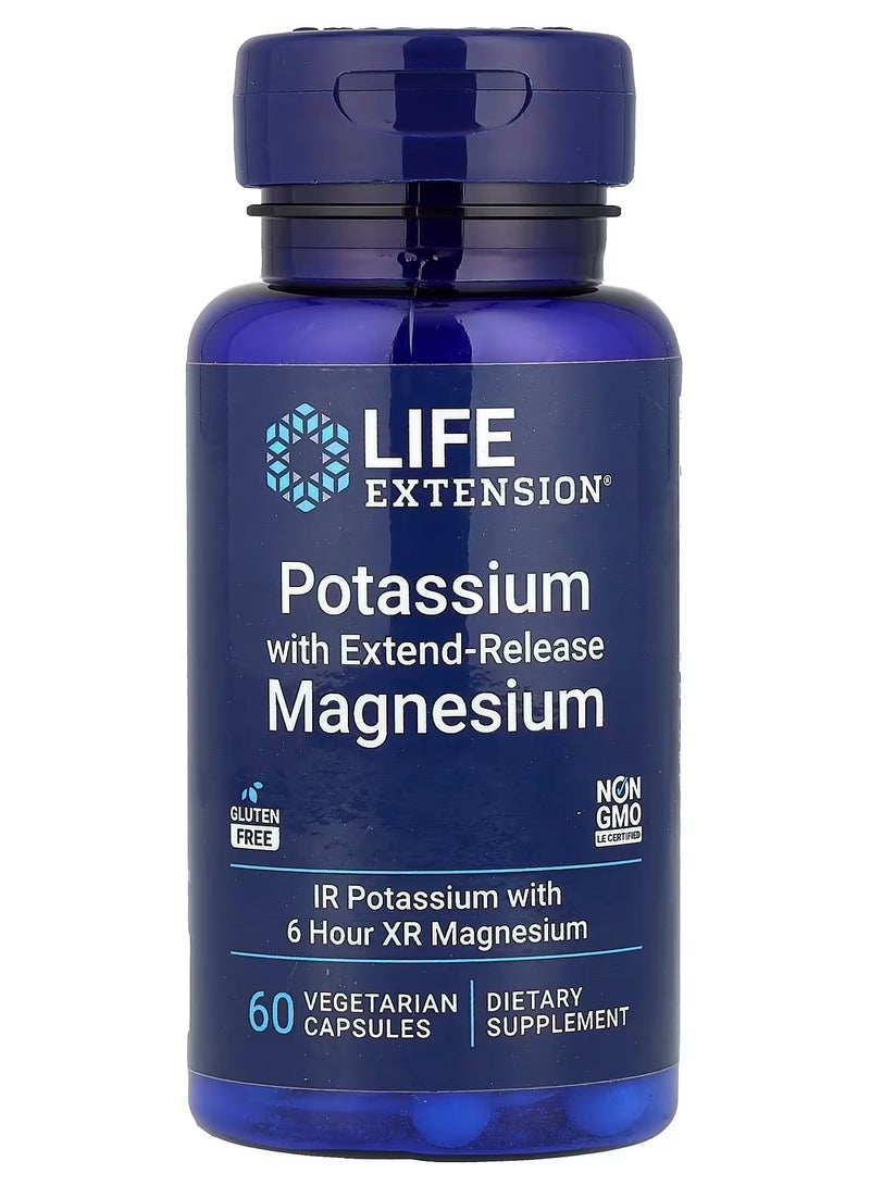 لايف إكستنشن Life Extension، بوتاسيوم مع مغنيسيوم ممتد المفعول، 60 كبسولة نباتية - Image 1