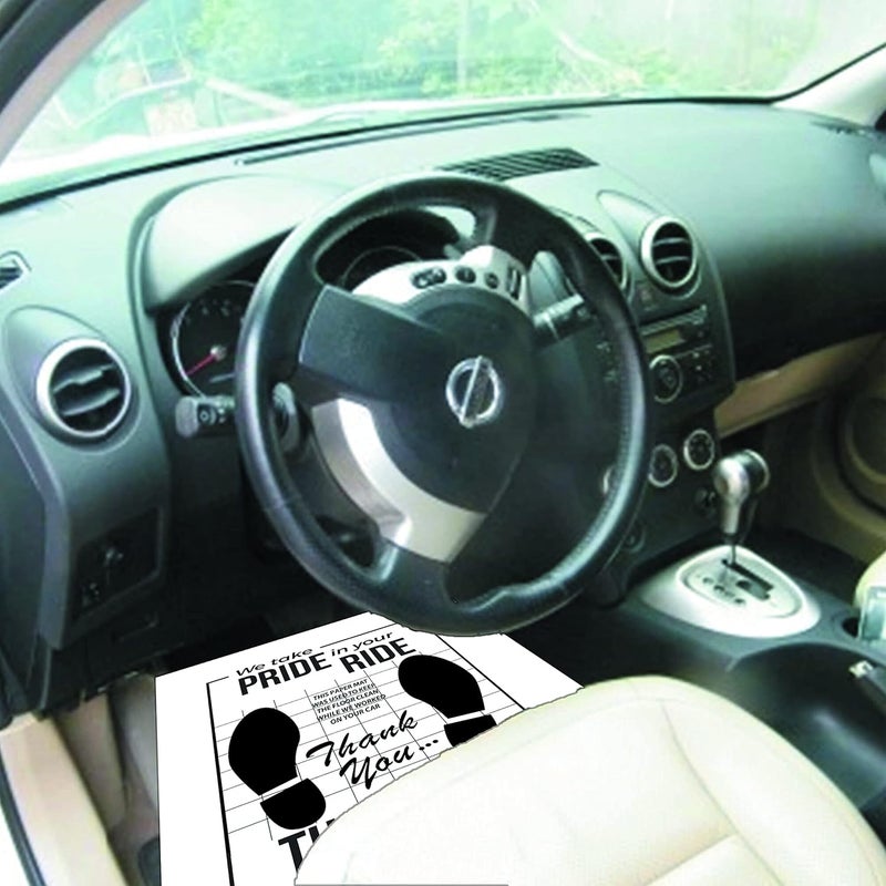 Tuklye 200 Pcs Disposable White Car Paper Floor Mats - 16x20 Inch Automotive Mat Covers - Image 5