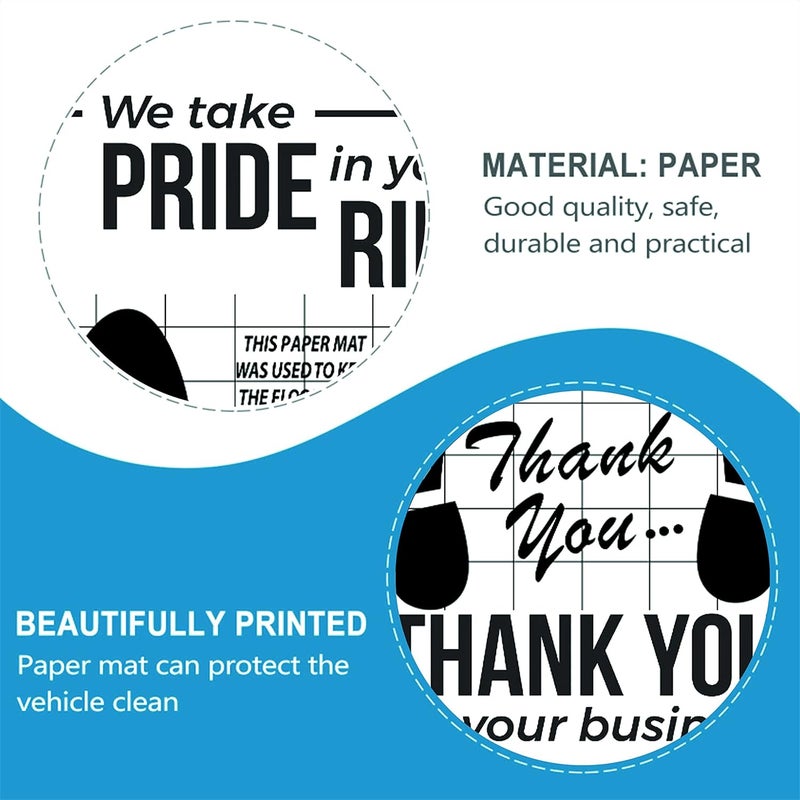 Tuklye 200 Pcs Disposable White Car Paper Floor Mats - 16x20 Inch Automotive Mat Covers - Image 3