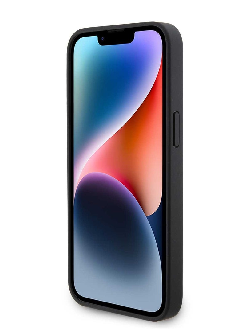 بي إم دبليو حافظة جلدية بنمط الماسة لهاتف آیفون 15 برو - أسود - Image 3