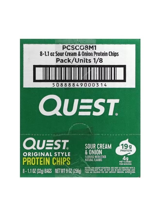 QUEST NUTRITION Original Style Protein Chips Sour Cream and Onion 8 Bags 1.1 oz 32 g Each  - Image 2