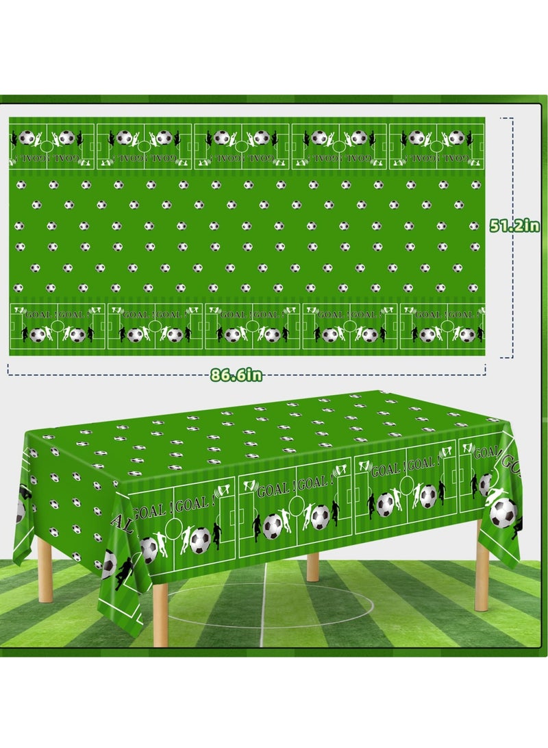 Soccer Party Tablecloths Set of 3, Disposable Plastic Table Covers for Game Day and Soccer Theme Events  - Image 2