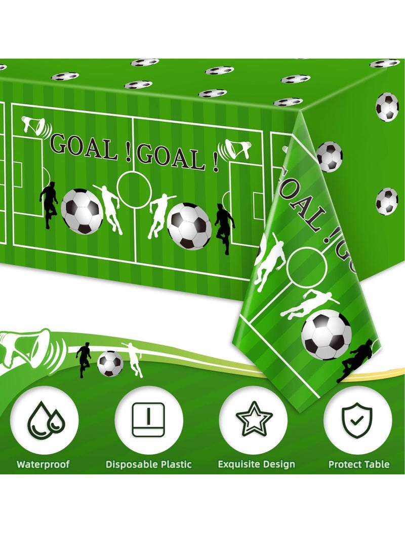 Soccer Party Tablecloths Set of 3, Disposable Plastic Table Covers for Game Day and Soccer Theme Events  - Image 4