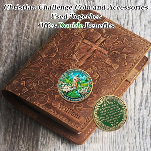 IELCJJ The Lord is My Shepherd Christian Challenge Coin - Psalm 23:4 Religious Jesus Token - Inspirational God Pocket Bible Verses Chip for Study - Good Luck Commemorative Gifts for Men Women Kids Coworker - Image 5