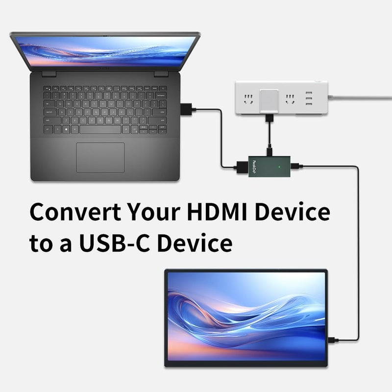 PeakDo HDMI to USB C Adapter 4K@60Hz,HDMI to Type C Adapter for XREAL One/Air 2 Pro/Air 2,Viture Pro/One,RayNeo Air 2s,Rokid AR Glasses,Portable Monitor from PS5/4,Xbox,Laptop,PC,Dark Green - Image 5
