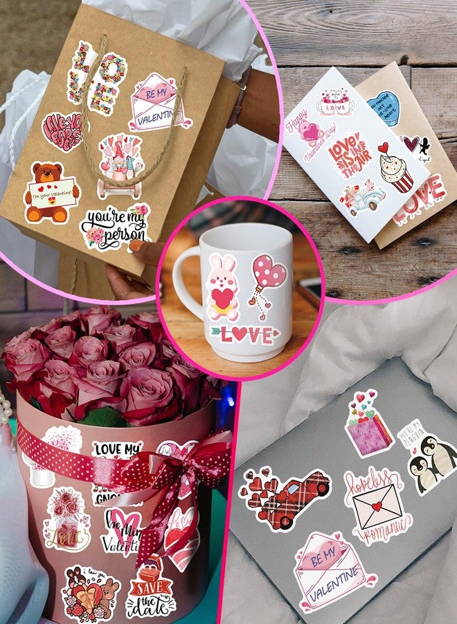 AOWDIAO 200 Pcs Valentine's Day Stickers - Cute Valentines Vinyl Stickers for Kids and Adults - Perfect for Valentines Gifts, Party Favors, and Classroom Exchange - Image 3