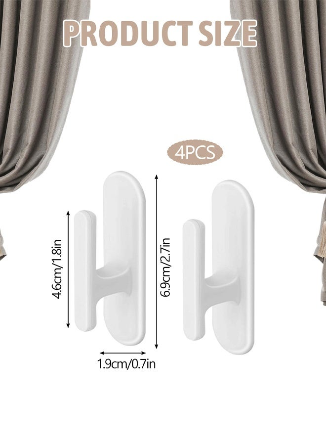 4PCS Window Cord Winder White Safety Back Self Adhesive Curtain Hooks Wrap Cleats, Children Proofing Blind Cord Hooks for Home Office Blinds Curtains Sun Shades Ropes - Image 2