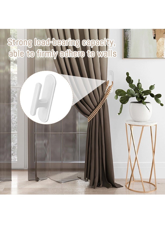 4PCS Window Cord Winder White Safety Back Self Adhesive Curtain Hooks Wrap Cleats, Children Proofing Blind Cord Hooks for Home Office Blinds Curtains Sun Shades Ropes - Image 5