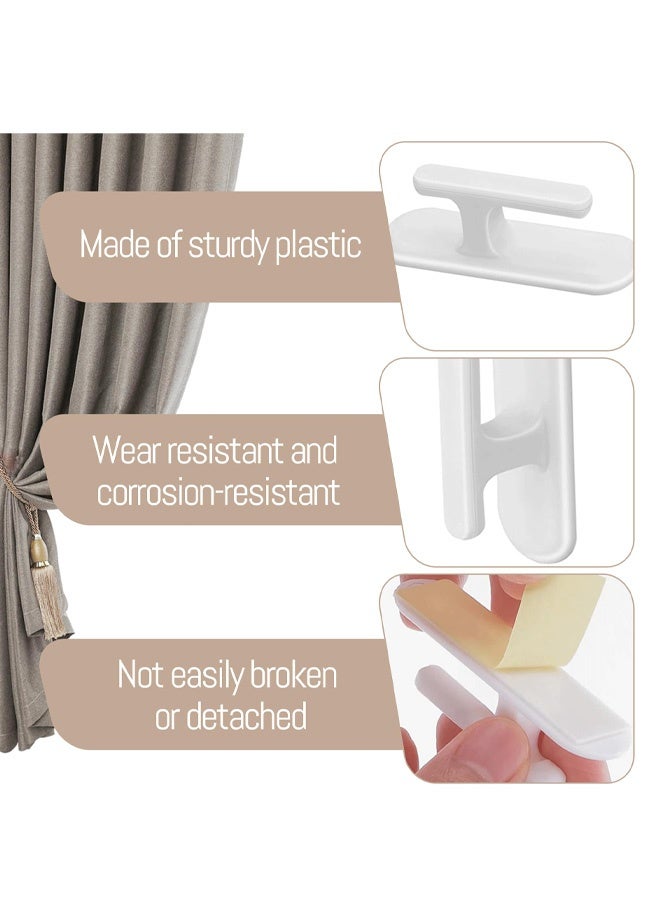 4PCS Window Cord Winder White Safety Back Self Adhesive Curtain Hooks Wrap Cleats, Children Proofing Blind Cord Hooks for Home Office Blinds Curtains Sun Shades Ropes - Image 3