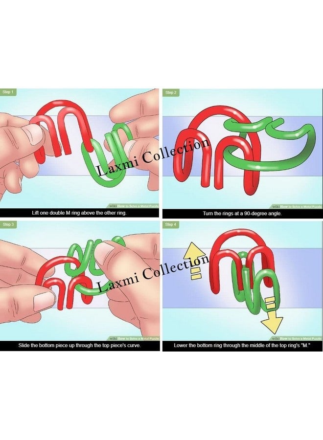 مجموعة لاكشمي التعليمية/التعلمية من الفولاذ المقاوم للصدأ المعدني MW مجموعة ألغاز العقل IQ Busters Magic Perplexing Mind Game للأطفال والكبار | متعدد الألوان | - Image 5