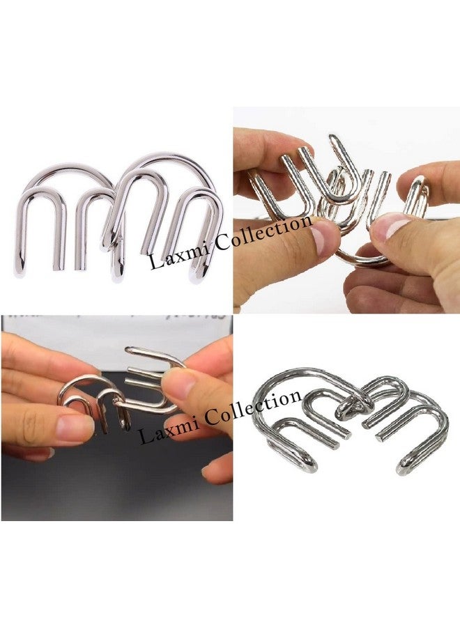 مجموعة لاكشمي التعليمية/التعلمية من الفولاذ المقاوم للصدأ المعدني MW مجموعة ألغاز العقل IQ Busters Magic Perplexing Mind Game للأطفال والكبار | متعدد الألوان | - Image 3