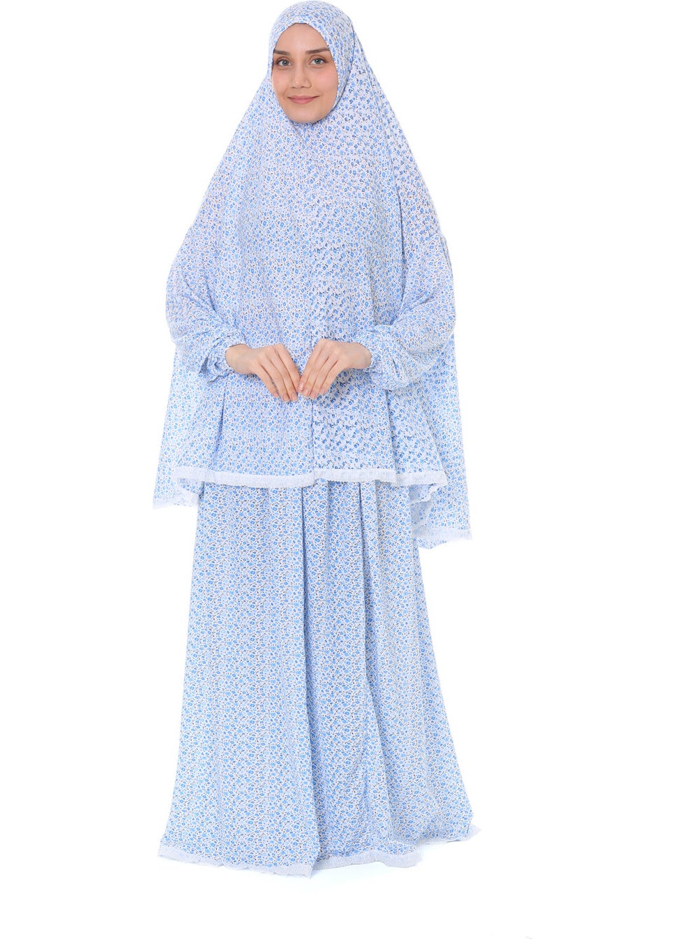 Elanesa  - Women's Practical Prayer Dress with Double Sleeves and Lace Detail - Image 1