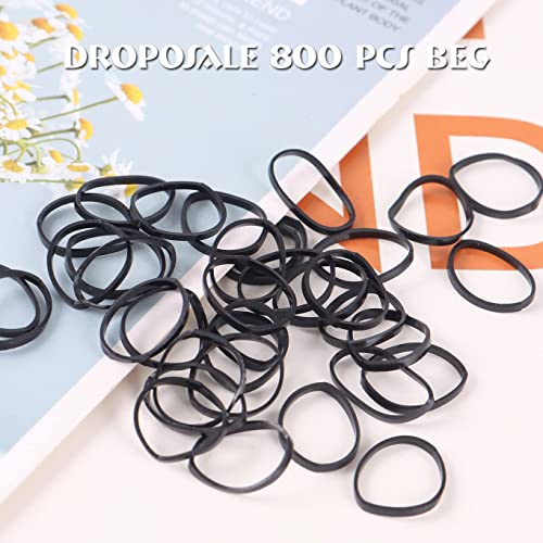 Droposale (888 PCS) Elastics Stretchy Hair Tie Ponytail Hair Rubber Band Holder for Women, Soft & Smooth Basic Everyday Wear Thin Elastics Stretchy Hair Tie (Bag, Black) - Image 3