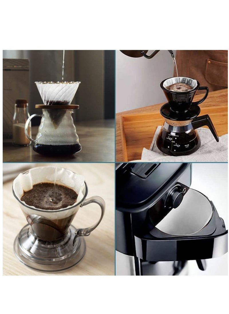 Furtey Coffee Filter 100 pcs Coffee Filter Paper V60 Unbleached Disposable Coffee Filters Paper for Pour Over and Drip Coffee Maker (2-4 Cups)  - Image 5