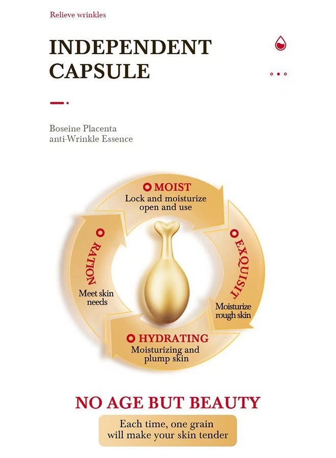 SADOER Boseine Placenta ,Anti Wrinkle Essence Capsules Serum Face Repair Serum Remover Whitening Cream Anti-Wrinkle Ageless Face Serum Skin Care 25 Pcs - Image 4